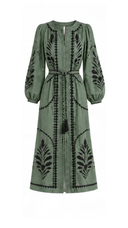 Helena Green Midi Dress