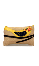 Perched Bird Silk Lined Embroidered Pouch