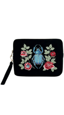 Scarabeetle Velvet Everyday Wristlet Pouch