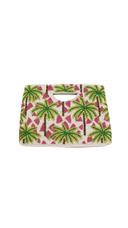 Half Moon Pink Palm Beaded Clutch