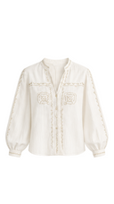 Daisy White Cotton Blouse