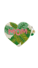 Mom Leaf Heart Coin Purse
