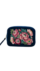 Floral Prosperity Velvet Makeup Pouch