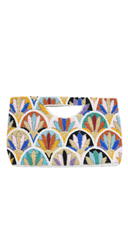 Half Moon Royal Palm  Beaded Clutch Crossbody