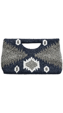 Half Moon Onyx Beaded Clutch Crossbody
