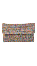 Multicolor Metallic Raffia Envelope Clutch