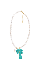Palm Tree Pearl Choker Necklace