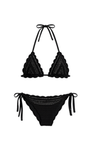 Midnight Beaded Triangle Bikini Set