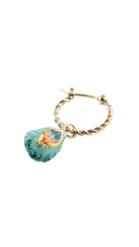 Peacock Feather Small Hoop Earrings