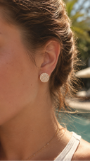 Circle Sparkly Cubic Zirconia Stud Earrings