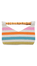 Half Moon Ibiza Beaded Bamboo Clutch