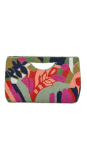 Half Moon Earth Leaf Beaded Clutch Crossbody