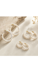 Large Waterpearl Hoop Earrings