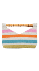 Half Moon Ibiza Beaded Bamboo Clutch