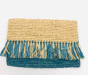 Coco Raffia Clutch with Fringe Trim